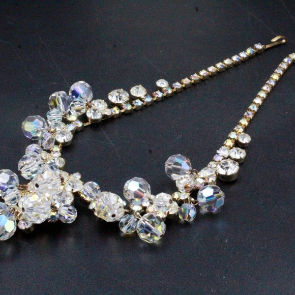 Juliana DE Aurora Borealis AB Crystals Rhinestones Charm Waterfall Necklace - Picture 10 of 13